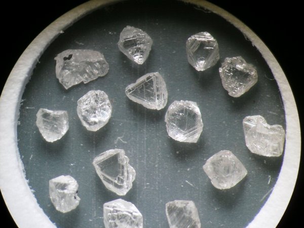 A photograph of a selection of the diamonds (North Arrow)