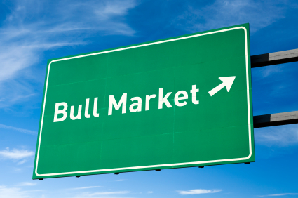 Highway directional sign for Bull market