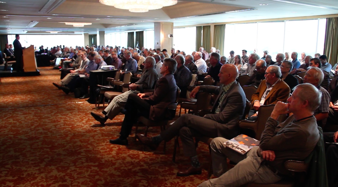 Full house at Vancouver's Pan Pacific Hotel for Keith Schaefer, Eric Coffin and Tommy Humphreys's Subscriber Investment Summit yesterday (Carter Smith photo)
