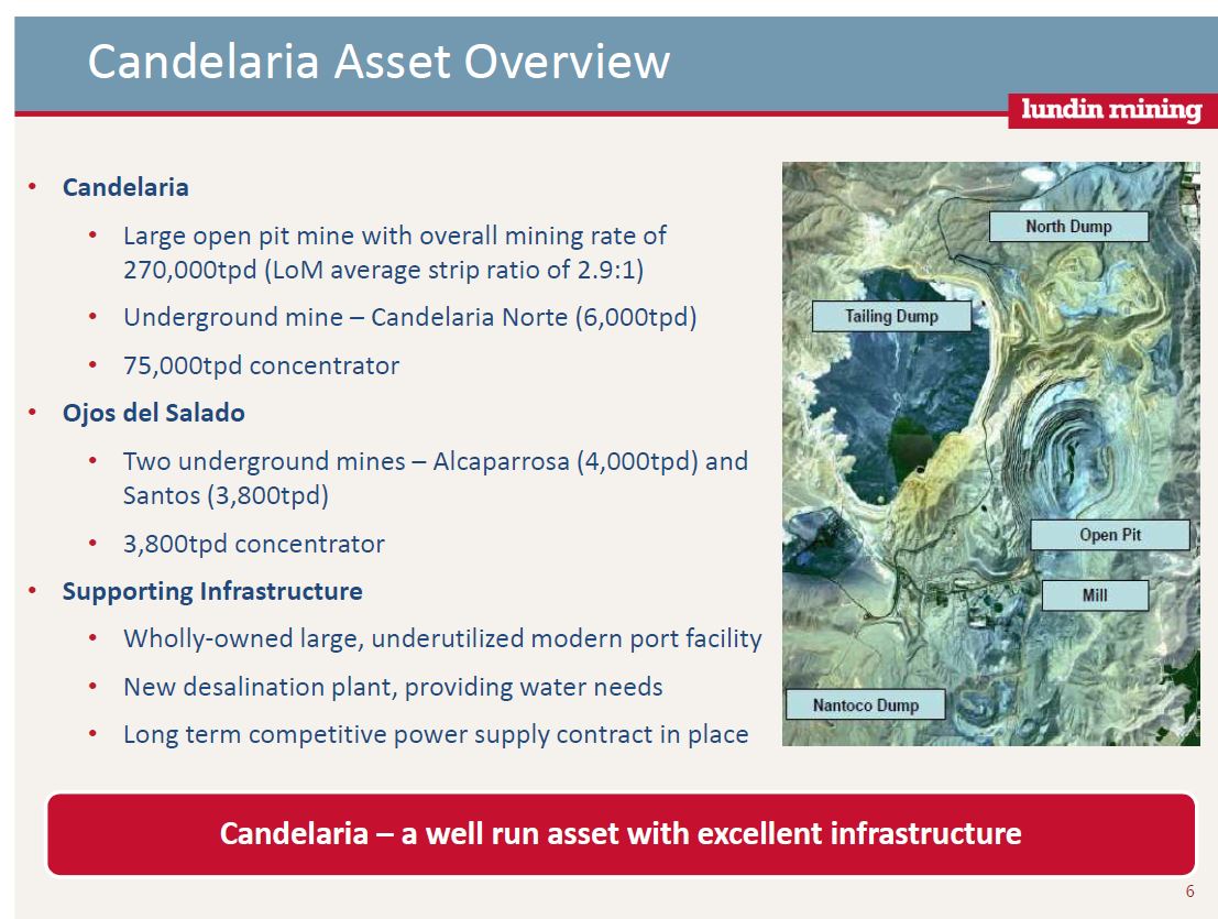 Candelaria is being purchased with debt, equity and a by-product streaming deal (Image: Lundin Mining)