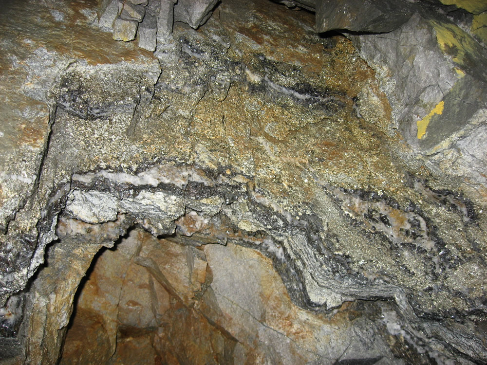 The Buriticá project consists of several vein systems, of which the Murcielagos vein has been worked to a strike length of approx. 470 metres and to a vertical extent of 160 metres. CNL photo