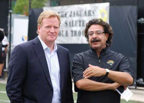 Shahid Khan and NFL Commissioner Roger Goodell