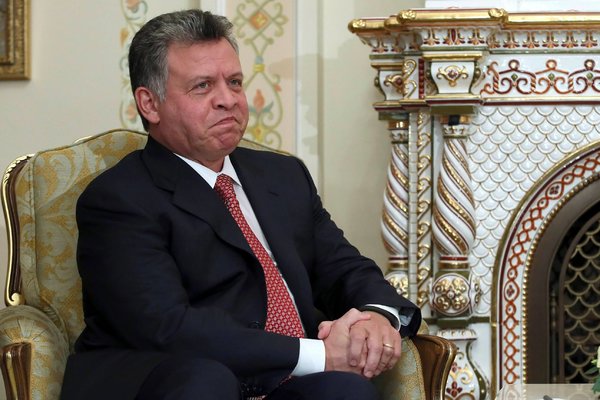 King Abdullah II of Jordan during a state visit to Russia in February, when he met with President Vladimir V. Putin. Photo: Sergei Ilnitsky