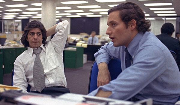 Bob Woodward (right) and Carl Bernstein at the Washington Post, 1973