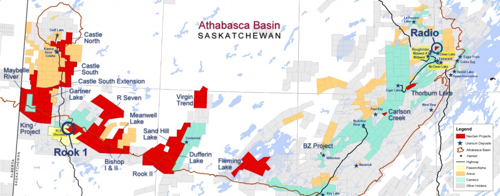 Athabasca Basin with NexGen's projects (Source: Company)