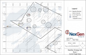 Rook 1 area; location of Area A, Arrow, Dagger, and PLS (Image: NexGen Energy)