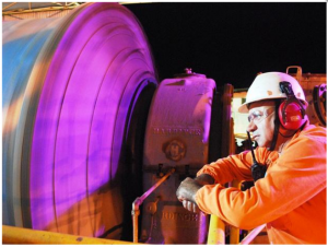 A ball mill supervisor at Luna Gold's Aurizona mine (Photo: Luna Gold)