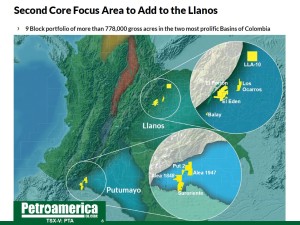 The combined company would have significant acreage in both the Llanos and Putumayo Basins (Image: Petroamerica Oil Corp.)