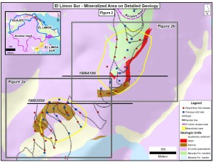 El Limon Sur mineralized area map (Image: Torex Gold)