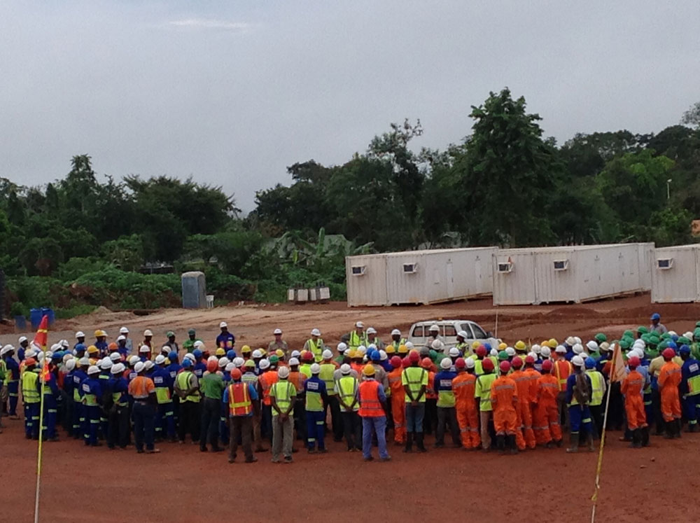 Monthly safety meeting at the Asanko gold mine site (Photo: Asanko Gold)