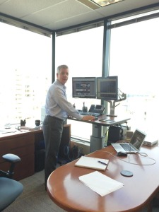 John Nelson at his stand up desk