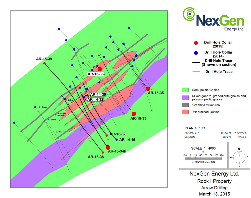 Figure 1: Plan view of Arrow Zone (CNW Group/NexGen Energy Ltd.)