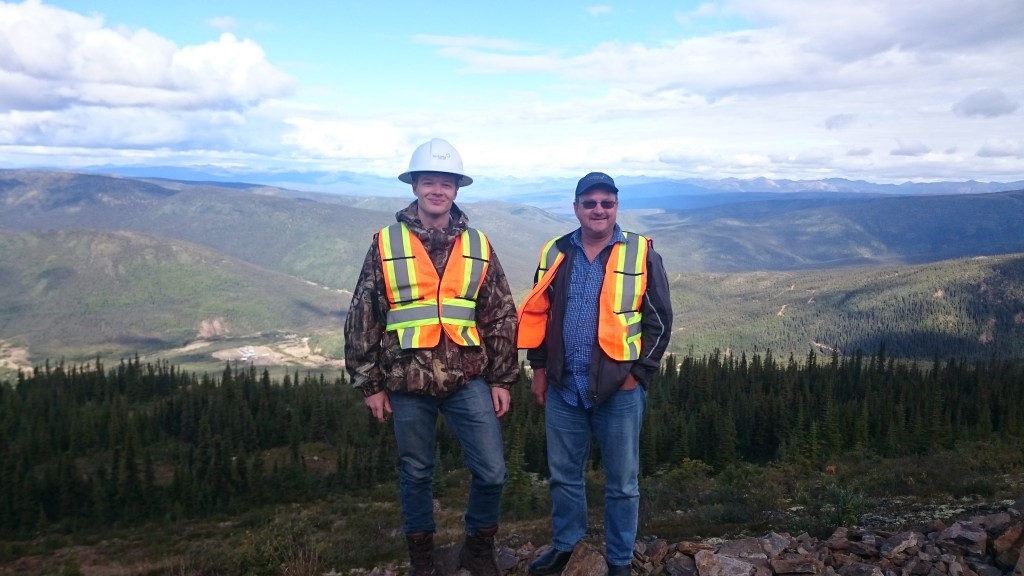 John Mcconnell, P.Eng, CEO & President and myself atop the Eagle Gold Project. Victoria Gold camp is to the left on the valley floor.