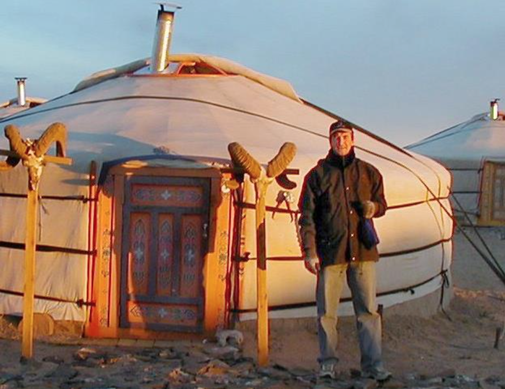 Ed at Ivanhoe's exploration camp in Mongolia's Gobi Desert, 2002