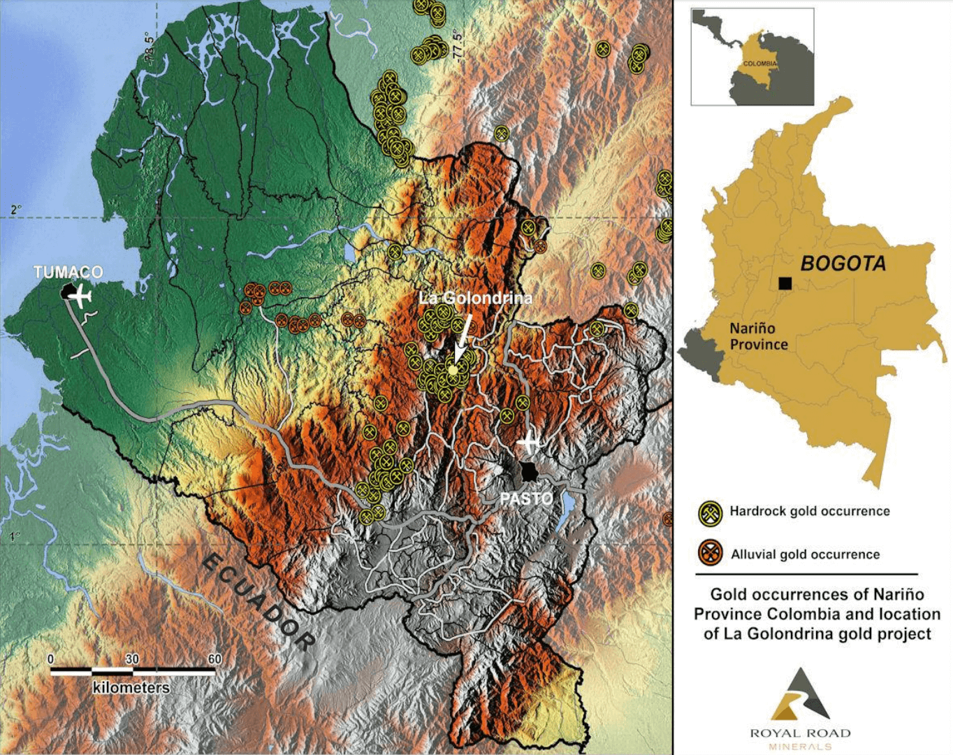 Where the Golondrina project is located in Colombia