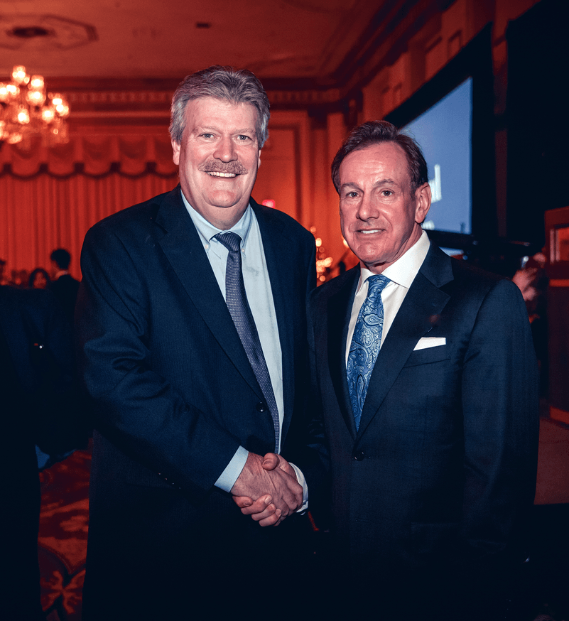 Hon. Rich Coleman (Minister of Natural Gas Development and Minister Responsible for Housing and Deputy Premier) and Kevin England at the Hotel Vancouver - Nov 26, 2015. Photo: Nima Zedrafi