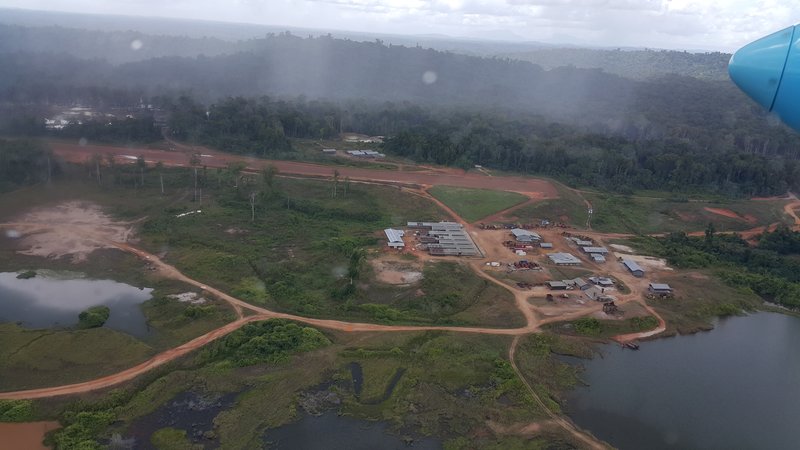 The Toroparu project from the air. Note the camp has its own air strip now.